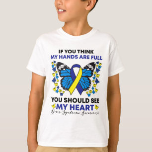 T-shirt Sensibilisation au syndrome de Down Ruban bleu et 