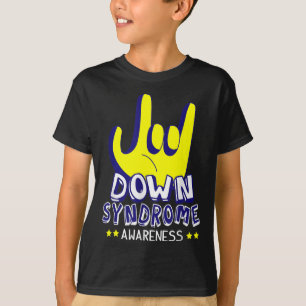 T-shirt Sensibilisation au syndrome Je t'aime Signe main v