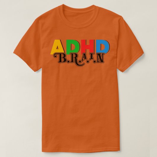 T-shirt Sensibilisation au TDAH du cerveau 5 (Design devant)