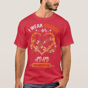 T-shirt Sensibilisation au TDAH Je porte un coeur de papil