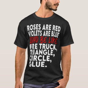 T-shirt Sensibilisation au TDAH Poème amusant