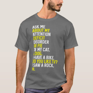 T-shirt Sensibilisation au TDAH stimulant Accroître la pro