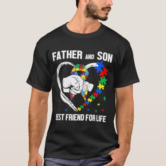 T-shirt Sensibilisation Autistique Père Et Fils Meilleur A (Devant)