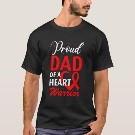 T-shirt Sensibilisation aux maladies cardiaques Fière Papa (Devant)