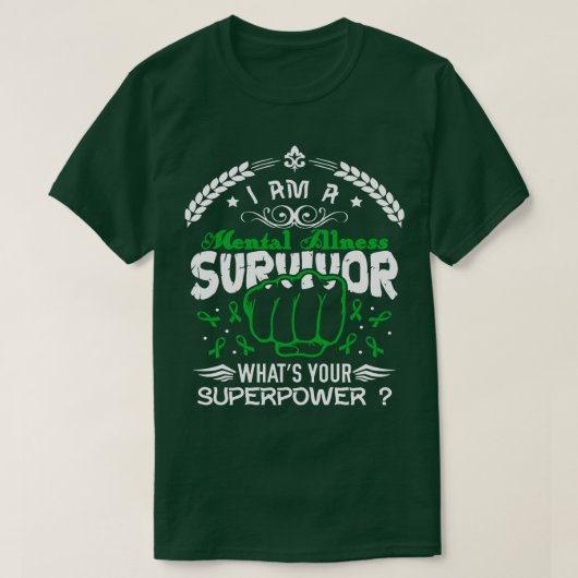 T-shirt Sensibilisation aux maladies mentales Survivant Qu (Design devant)