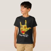 T-shirt Sensibilisation aux sourds ASL Langue des signes S (Devant entier)