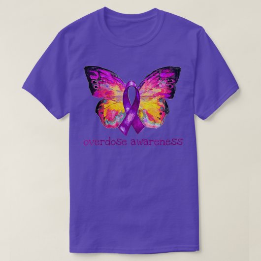 T-shirt Sensibilisation des femmes à la surdose Papillon a (Design devant)