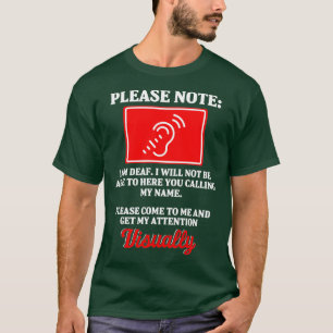 T-shirt Sensibilisation des sourds Maladie visuelle Perte