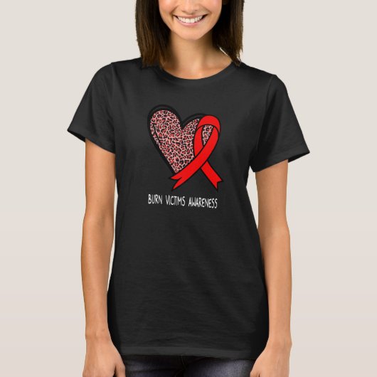 T-shirt Sensibilisation des victimes de brûlures cardiaque (Devant)