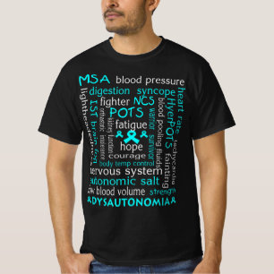 T-shirt Sensibilisation Dysautonomia Ribbon Turquo