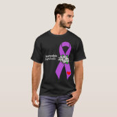 T-shirt Sensibilisation Fleurs de ruban violet (Devant entier)