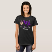 T-shirt Sensibilisation ITP Peace Love Hope Purple Ribbon (Devant entier)