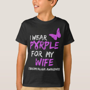 T-shirt Sensibilisation Je Porte Du Violet Pour Ma Femme 3