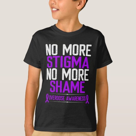 T-shirt Sensibilisation Plus de Stigmatisation Honte Ruban (Devant)