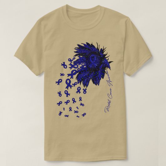 T-shirt Sensibilisation rectale Les fleurs du ruban de tou (Design devant)