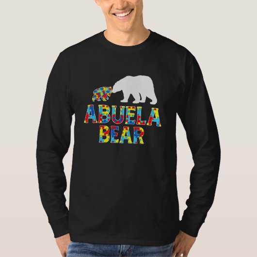 T-shirt Sensibilisation sur l'autisme Abuela Bear Puzzle S (Devant)