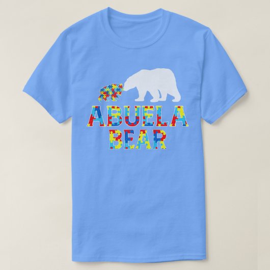 T-shirt Sensibilisation sur l'autisme Abuela Bear Support  (Design devant)