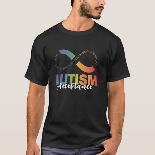 T-shirt Sensibilisation sur l'autisme Acceptation Infinity (Devant)