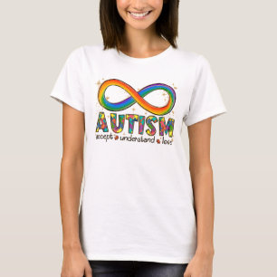 T-shirt Sensibilisation sur l'autisme Accepter, Amour, Com