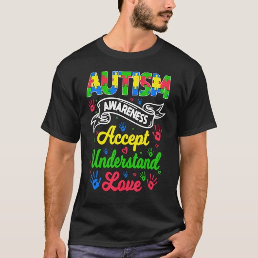T-shirt Sensibilisation sur l'autisme Accepter Comprendre  (Devant)