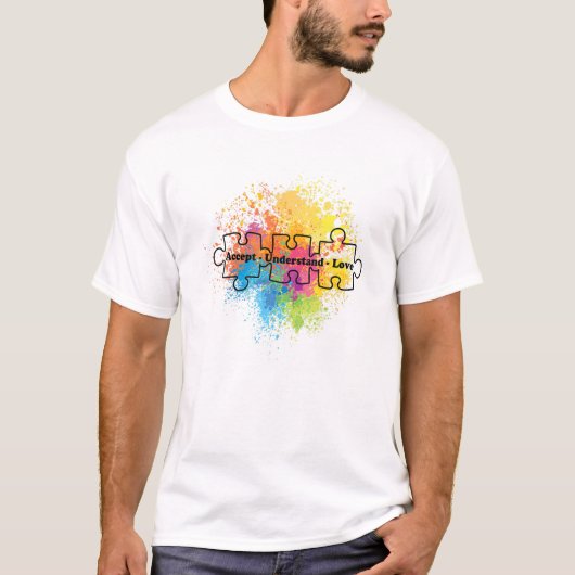 T-shirt Sensibilisation sur l'autisme Accepter Comprendre (Devant)