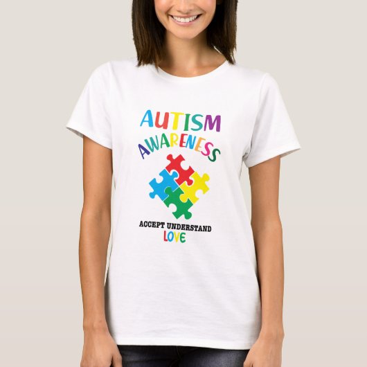 T-shirt Sensibilisation sur l'autisme ACCEPTER COMPRENDRE (Devant)