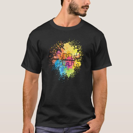 T-shirt Sensibilisation sur l'autisme Accepter Comprendre  (Devant)