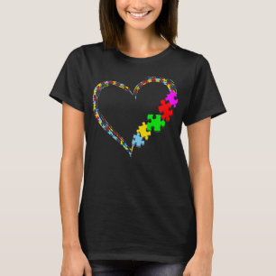 T-shirt sensibilisation sur l'autisme Amour Coeur Puzzle p
