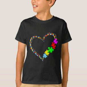 T-shirt Sensibilisation sur l'autisme Amour Coeur Puzzle P
