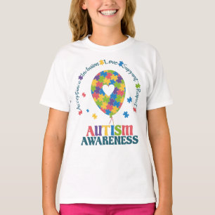 T-shirt Sensibilisation sur l'autisme amour Puzzle coeur