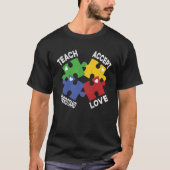 T-shirt Sensibilisation sur l'autisme Apprendre Accepter C (Devant)