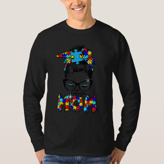T-shirt Sensibilisation sur l'autisme Autisme Maman Vie Me (Devant)