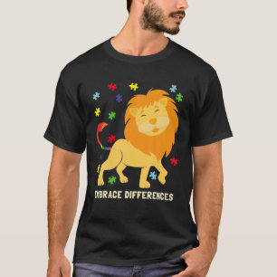 T-shirt Sensibilisation sur l'autisme Chemise Cute Lion Pu