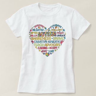 T-shirt Sensibilisation sur l'autisme Coeur Puzzle Pièce F