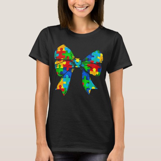T-shirt Sensibilisation sur l'autisme Coquette Bow (Devant)