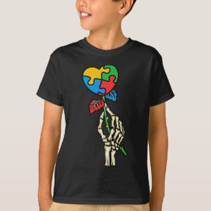 T-shirt Sensibilisation sur l'autisme Crâne Rose Autisme P