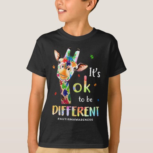 T-shirt Sensibilisation sur l'autisme Cute Giraffe Animal  (Devant)