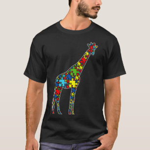 T-shirt Sensibilisation sur l'autisme Cute Giraffe Puzzle