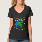T-shirt Sensibilisation sur l'autisme Dabbing Puzzle Pièce (Devant)