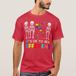 T-shirt Sensibilisation sur l'autisme Dabbing Skeleton il