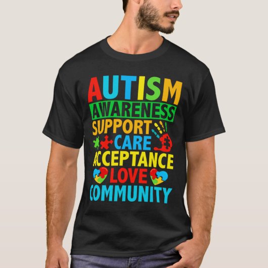 T-shirt Sensibilisation sur l'autisme d'acceptation de l'a (Devant)