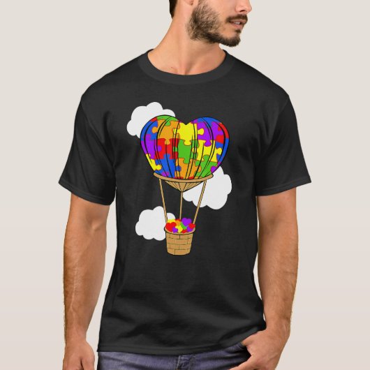 T-shirt Sensibilisation sur l'autisme de ballon à air chau (Devant)
