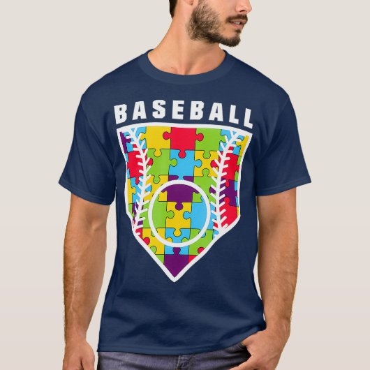 T-shirt Sensibilisation sur l'autisme de baseball (Devant)