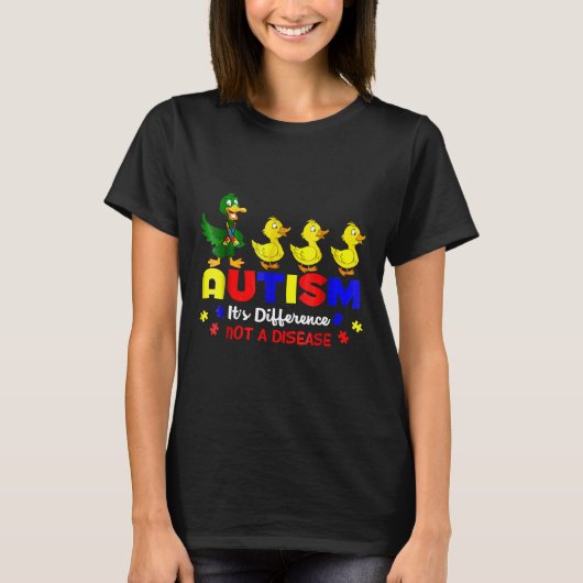 T-shirt Sensibilisation sur l'autisme De Canard C'Est Diff (Devant)