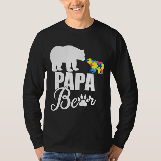T-shirt Sensibilisation sur l'autisme de l'ours de Papa Au (Devant)