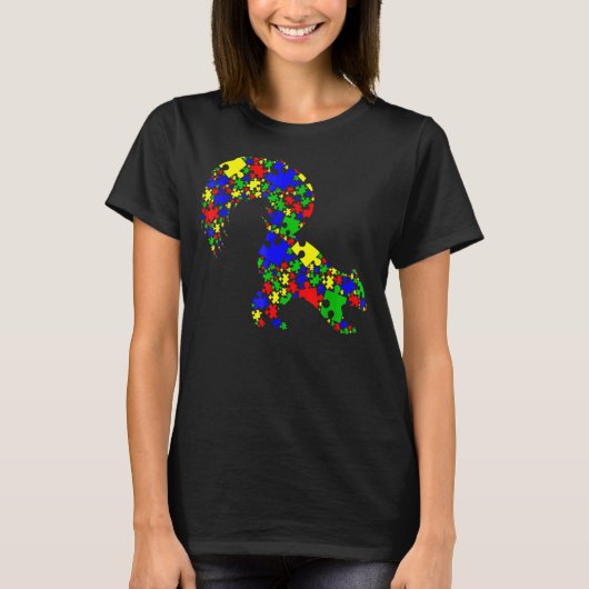T-shirt Sensibilisation sur l'autisme des animaux de puzzl (Devant)