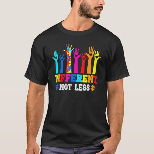 T-shirt Sensibilisation sur l'autisme Différent Pas Moins  (Devant)