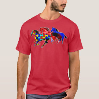 T-shirt Sensibilisation sur l'autisme Différents Chevaux N