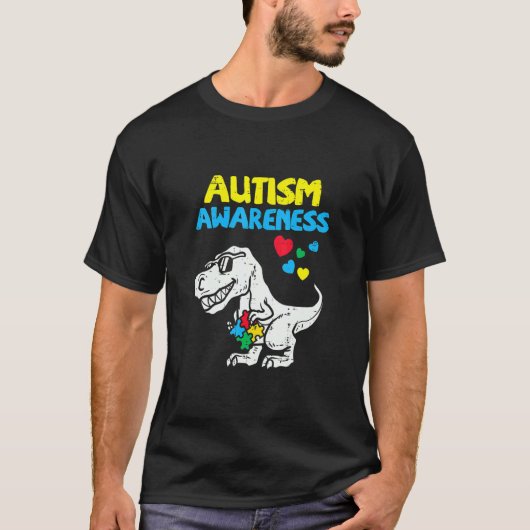 T-shirt Sensibilisation sur l'autisme Dino Autistic Toddle (Devant)