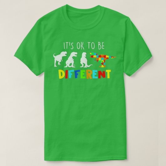 T-shirt Sensibilisation sur l'autisme Dinosaur Enfants Gar (Design devant)